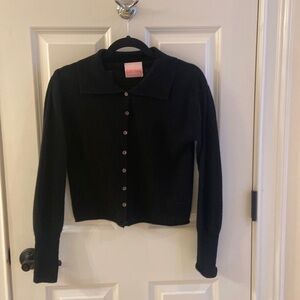 Crush cashmere cardigan. NWOT. Size 1 or S. Black.